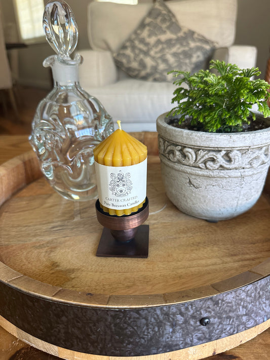 Ribbed Mini-Pillar candle