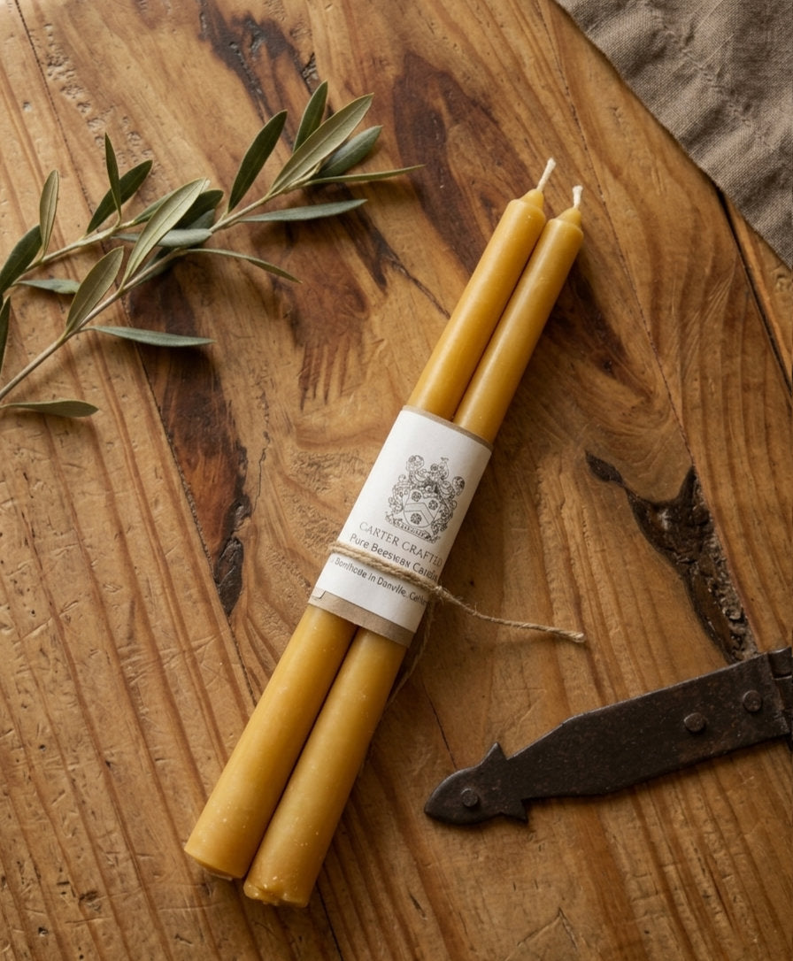 Modern pure beeswax Taper candles for everyday luxury, gifts or dinner parties